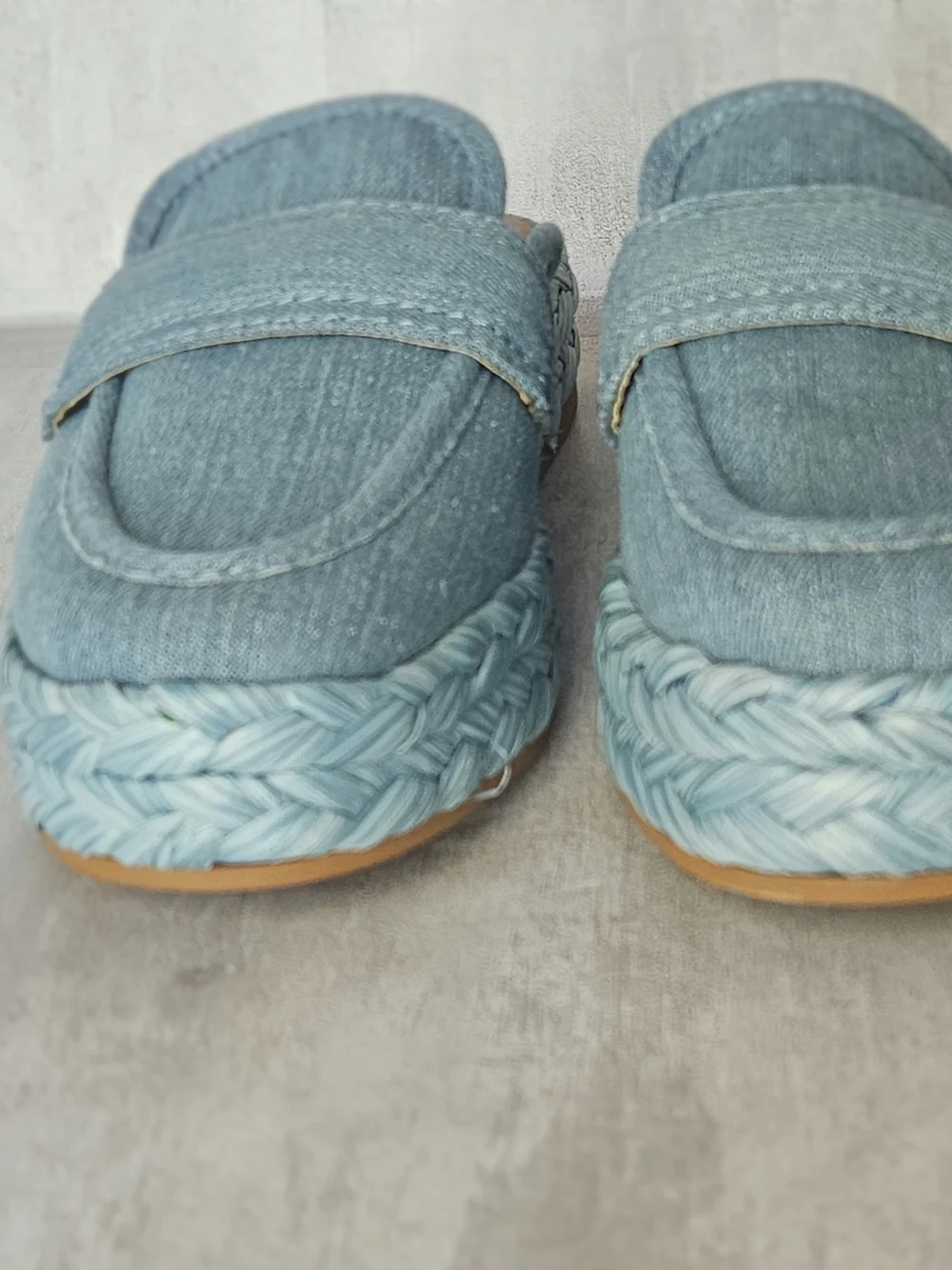 Zodiac Women's Gizelle Blue Denim Platform Espadrille Mules Slides Size 7